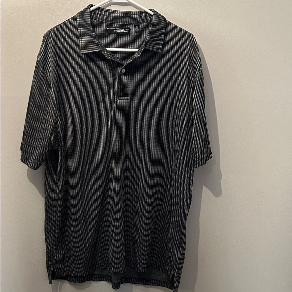 Greg Norman Collection Black and Gray Polo Shirt